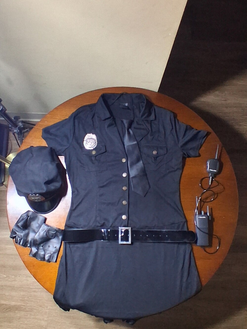 Leg Avenue Black Women's Police Costume Dress with Belt & Accessories